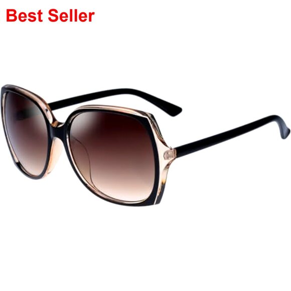 Women's Oversized Square Cat Eye Sunglasses UV400 Protection Fashion Accessory - Picture 6 of 7